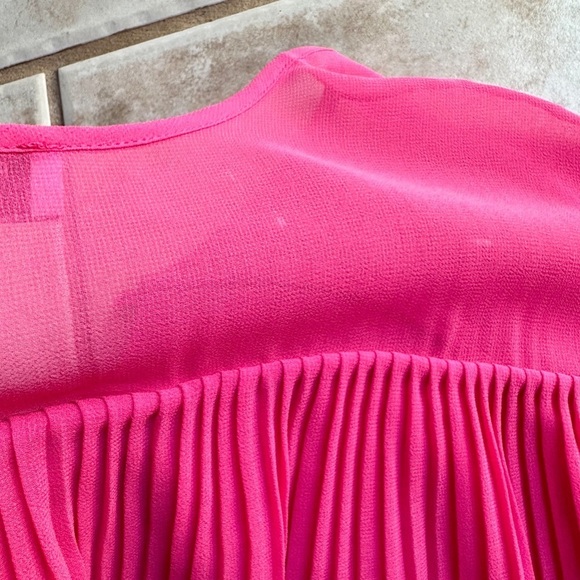 Prabal Gurung Collective Pleated Tiered Sleeve Pink Blouse Size 6 - Picture 5 of 8
